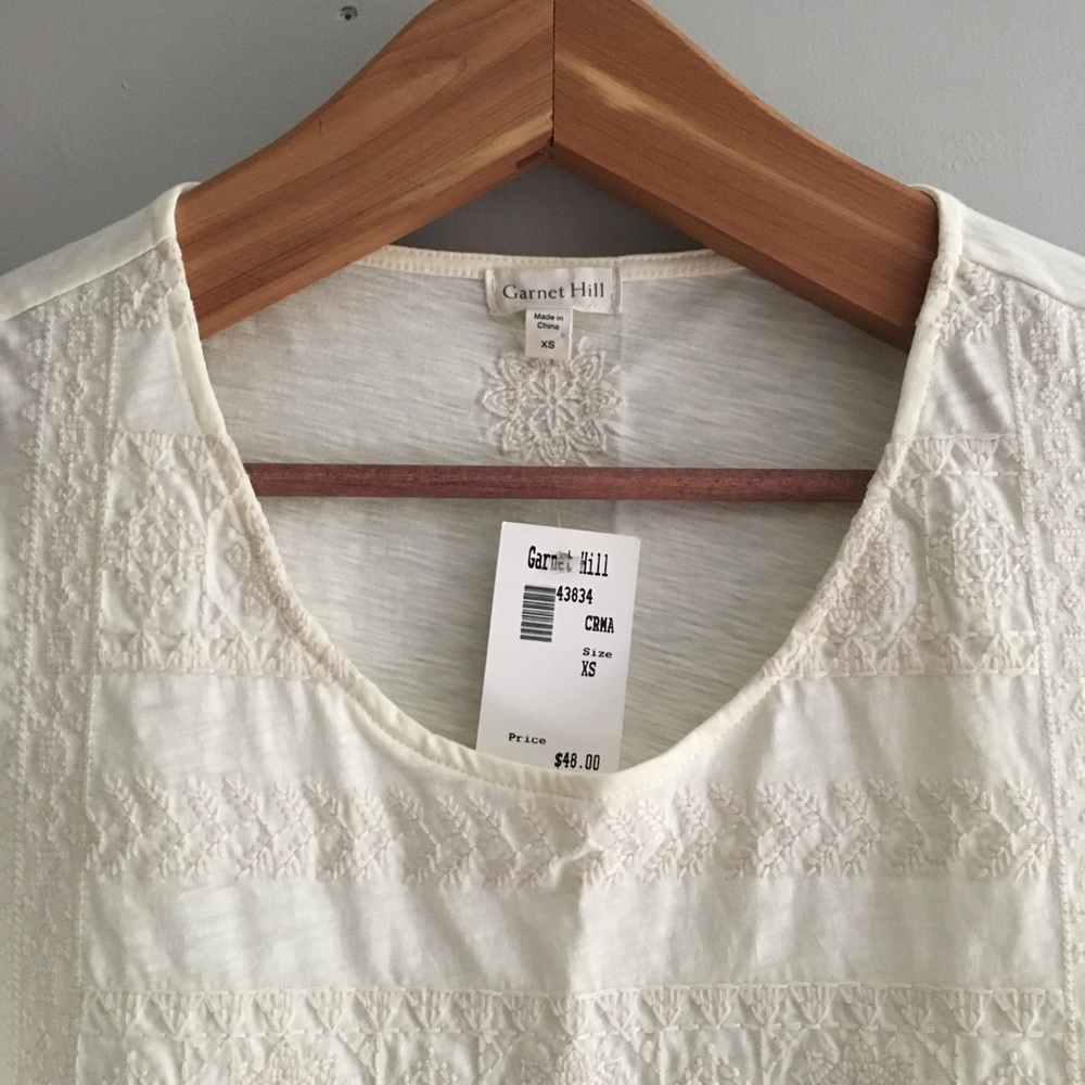 Garnet Hill Embroidered T-Shirt